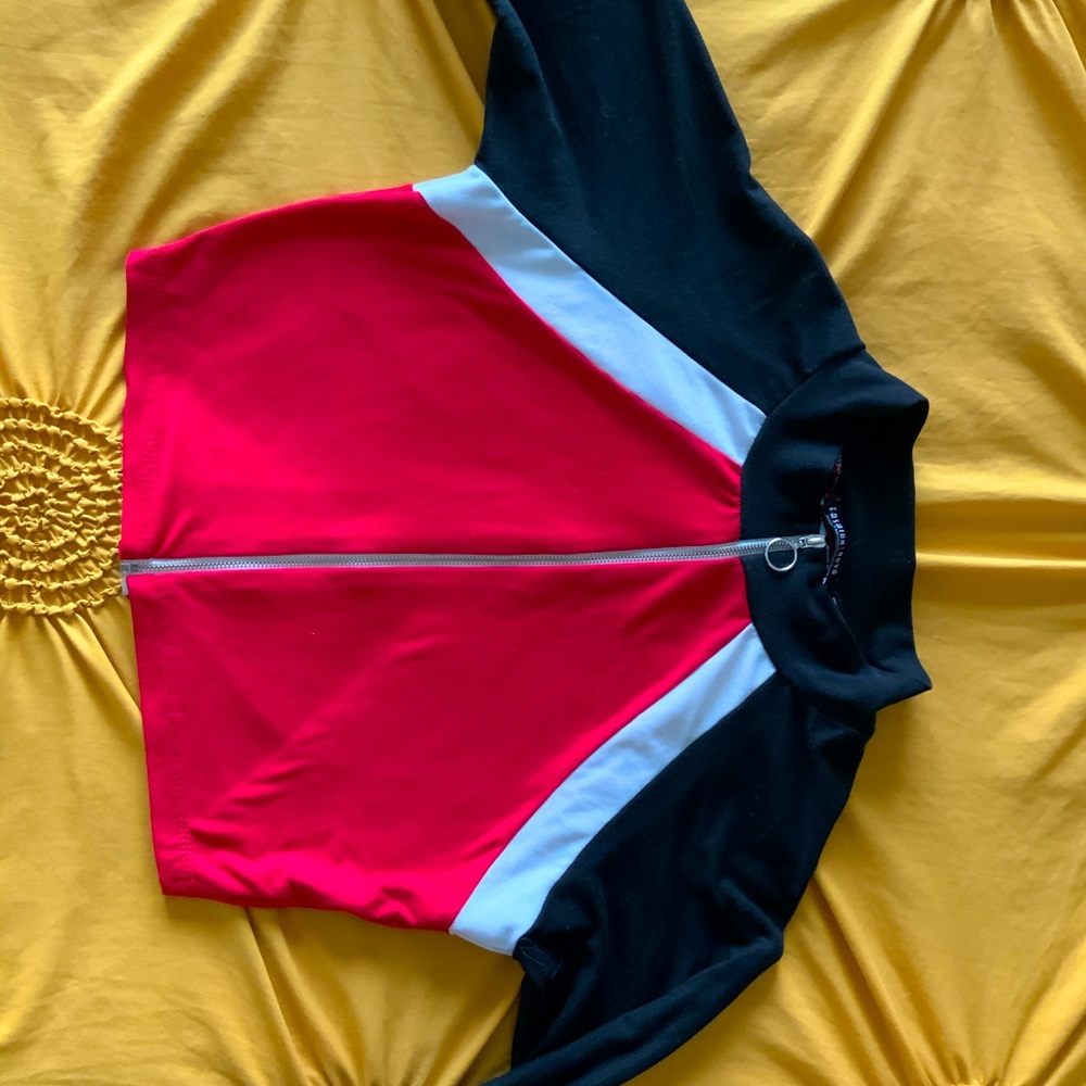 FashionNova cropped athletic zipper top